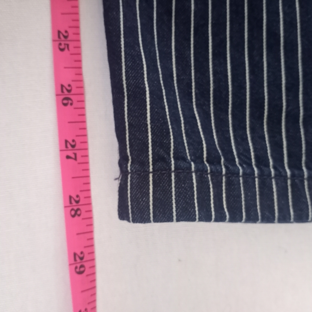 Cotton On Super Baggy Jean In Dark Blue White Classic Bohemian Artsy Pinstripe - Picture 11 of 13